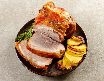 Fr: Schweinenackenbraten mit Kartoffeln